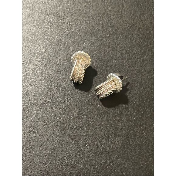 David Yurman Cable Classics Hoop Earrings with Diamonds silver - Picture 8 of 16